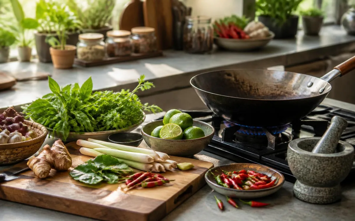 Learning to cook Thai food in Pattaya