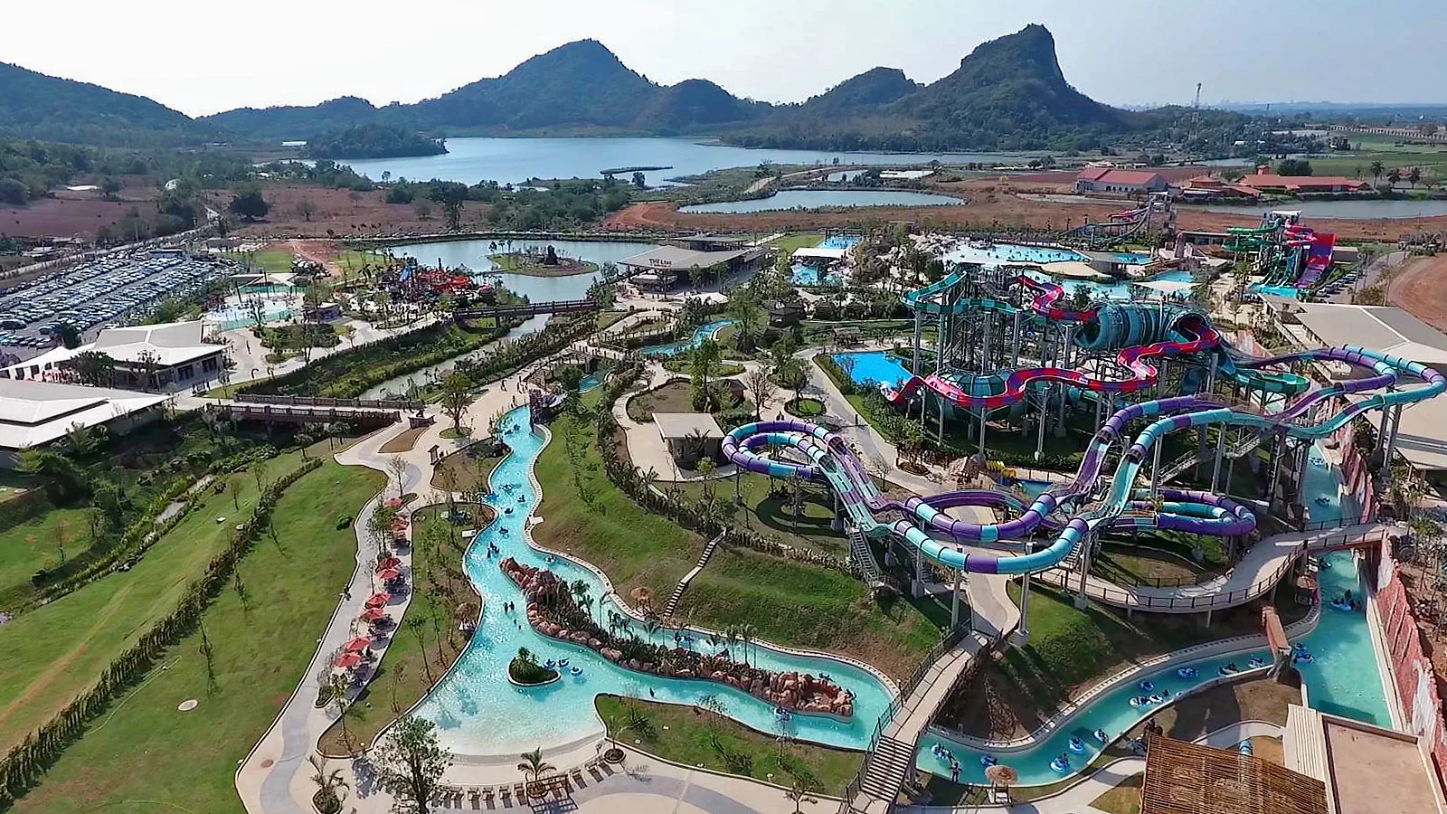 Aerial view of Ramayana Water Park near Pattaya